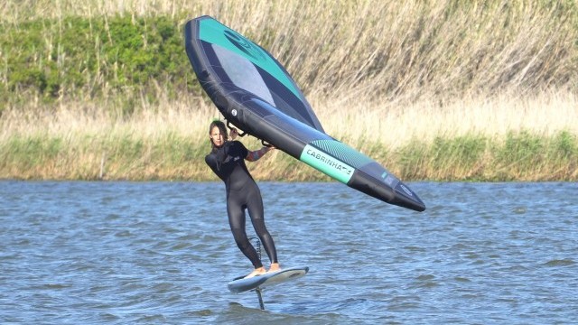 Wing Foiling, SUP and Surf Technique - Wing Foil Gybe Part 3 - Foiling Heel to Toe Gybe