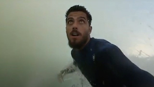 Filipe Toledo shreds through the mist at Kelly Slater's Surf Ranch