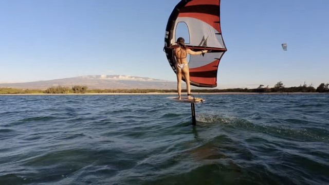 Epic golden hour wing and kite foil session at Naish beach Maui