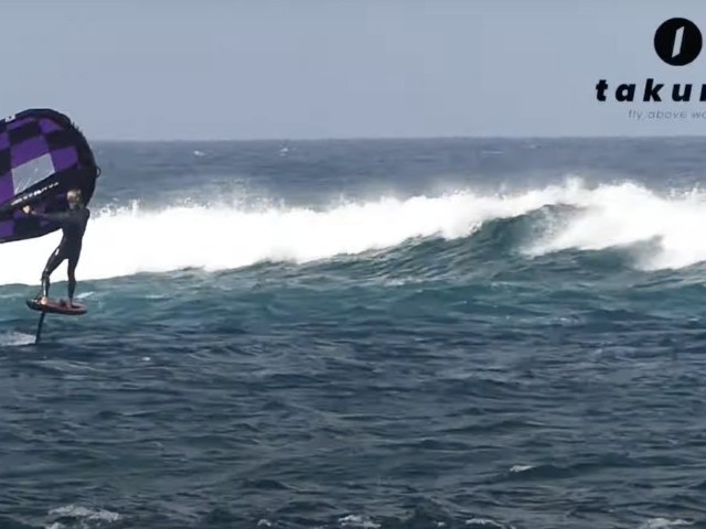 Wingfoiling with the TANJI on a nice swell ...