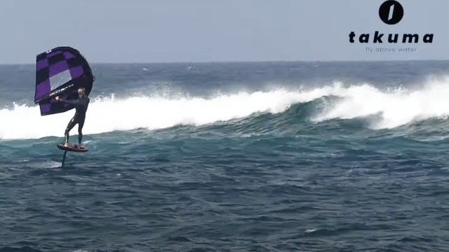 Wingfoiling with the TANJI on a nice swell ...