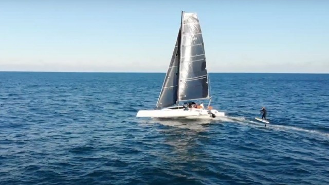 FOILING behind a SAIL BOAT with Tula's Endless Summer