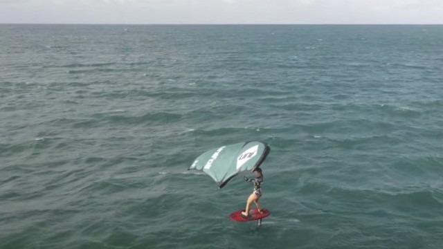 Wing Foiling on a Perfect Hawaiian Day