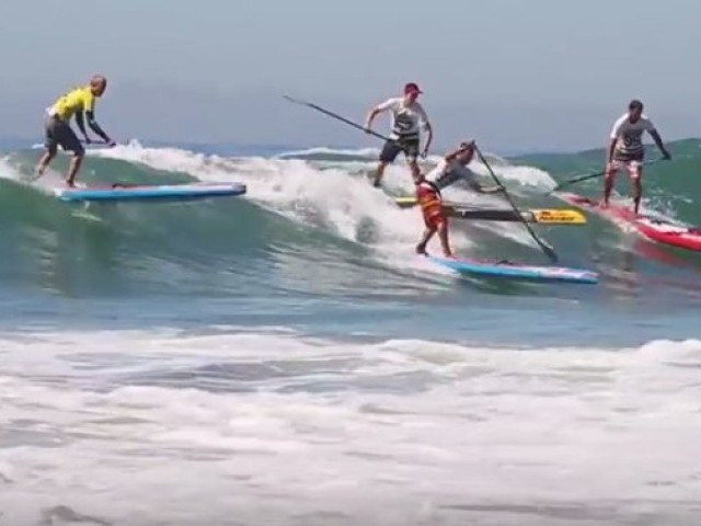 Battle of the Paddle Style Racing Comes to Fistral Beach, Cornwall, UK