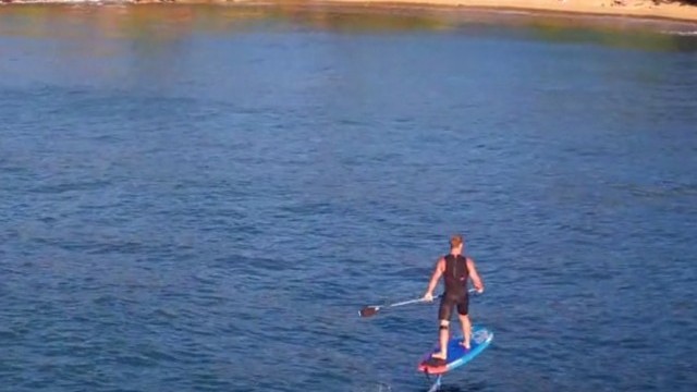 Foil boarding at Sunset in Hawai'i