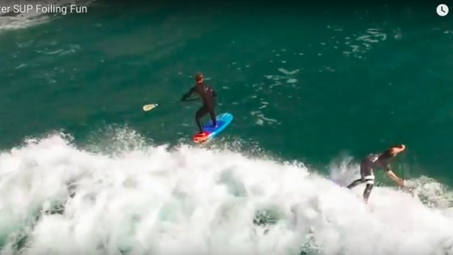 Winter SUP Foiling Fun