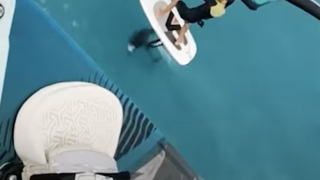 Jumping over my friends wing foiling #short