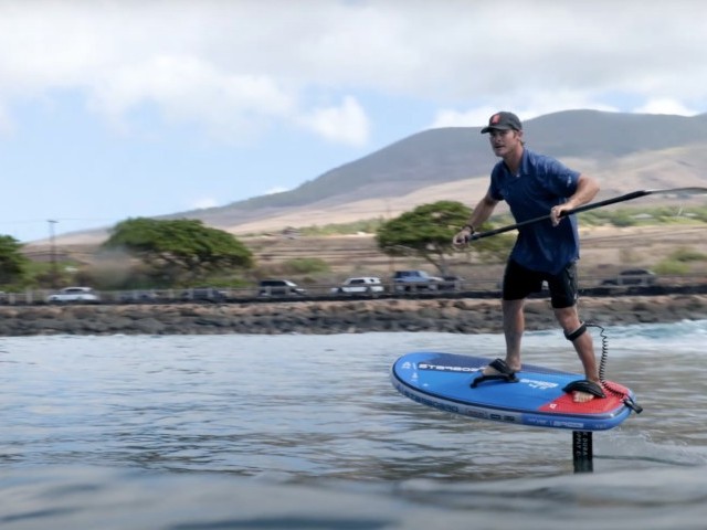 Zane Schweitzer rides the Starboard inflatable foil board, the Air Foil.