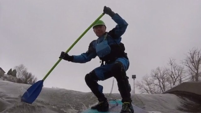 Paddleboarding the Truckee River on a Winter's Day