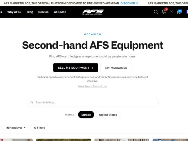 AFS opens its second-hand marketplace to riders and resellers