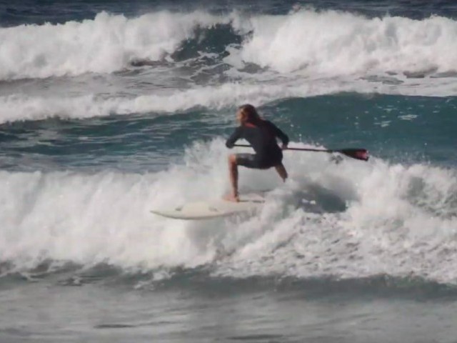 One day a La Playa Sup Surfing in Famara Lanzarote