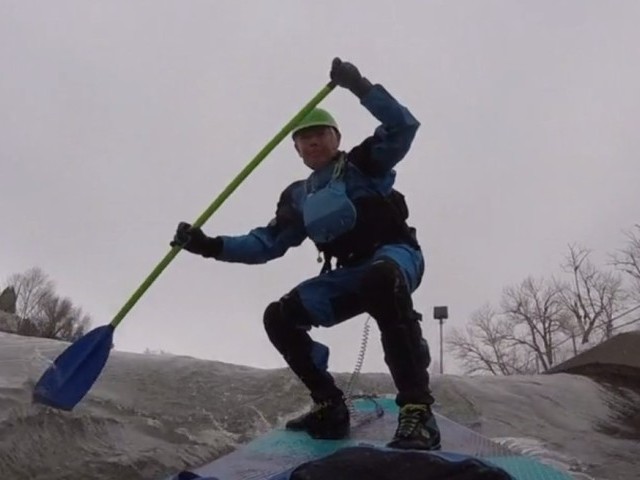 Paddleboarding the Truckee River on a Winter's Day