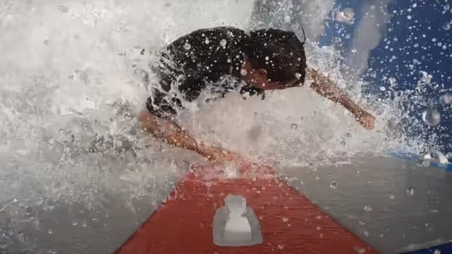 We got absolutely DEMOLISHED on this Giant Inflatable Surfboard