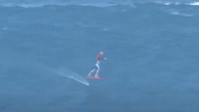 Pete Cabrinha Foil Surfing Peahi (Jaws)
