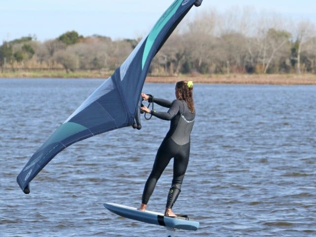 Wing Foil Gybe Part 5 - Foiling Toe to Heel Gybe
