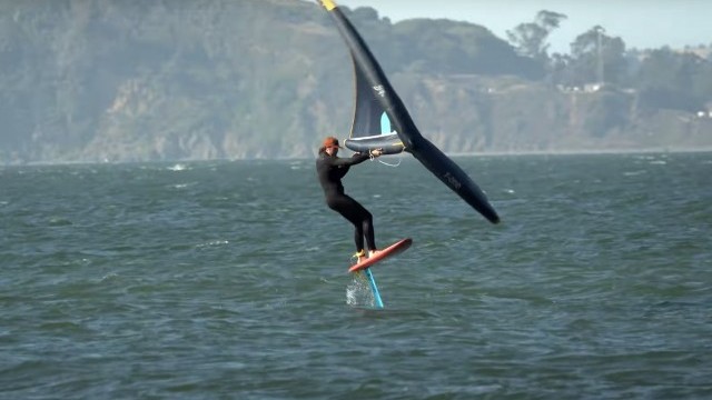 Billy Ackerman Wing Foiling in the San Francisco Bay
