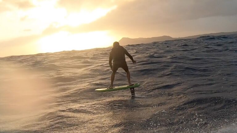 Downwind Foiling practice with jet ski assist