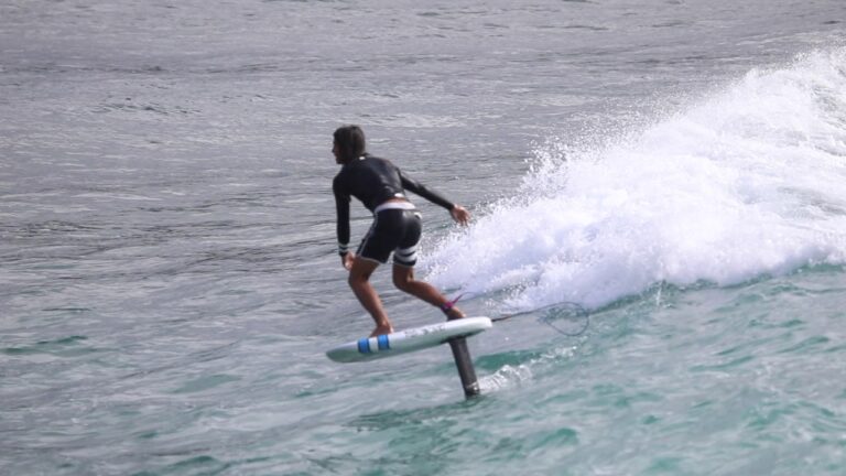 Surf Foiling- Zane Saenz on 3'8 Carver Prone foil board