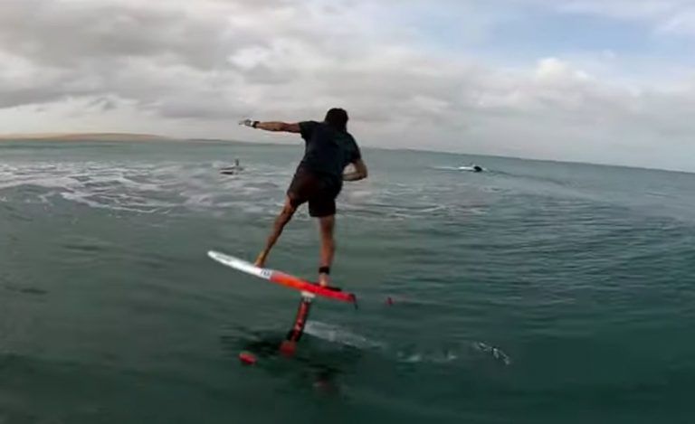 Foil Surfing Tiny Waves in Brazil