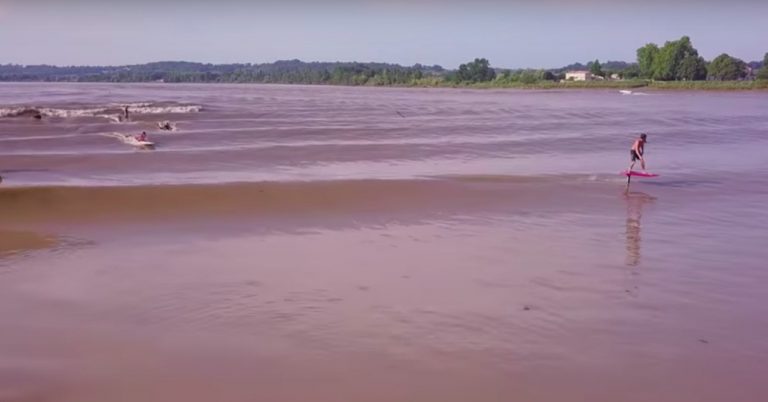 Hydrofoil Surfing on a Tidal Bore