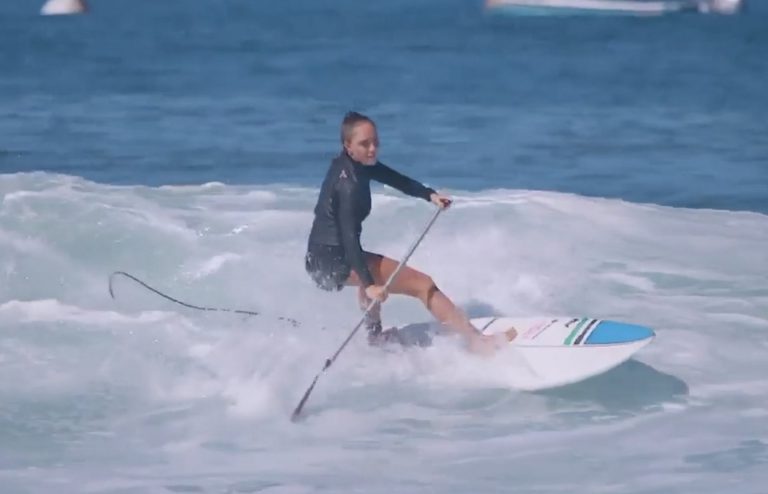 SUP Surfing Training Video Advanced Core Exercise Featuring Professional Maui SUP Athlete Lara Claydon and Suzie Cooney