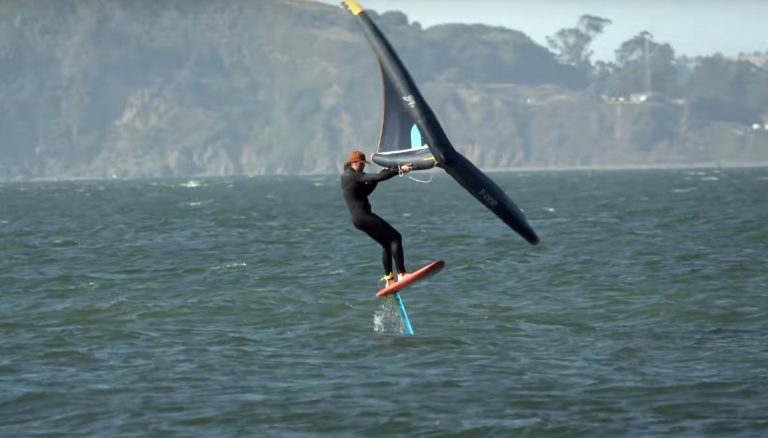 Billy Ackerman Wing Foiling in the San Francisco Bay