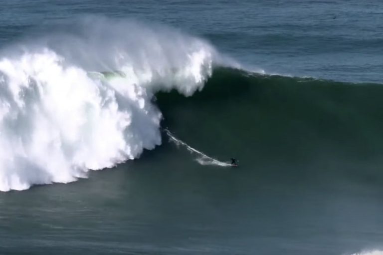 Justine Dupont Surfs Nazaré's Praia do Norte During the "Swell of the Century"