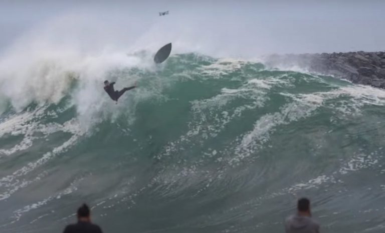 THE WEDGE Gets SLAMMED by LA BOMBA SWELL, RAW FOOTAGE, APRIL 24TH 2021