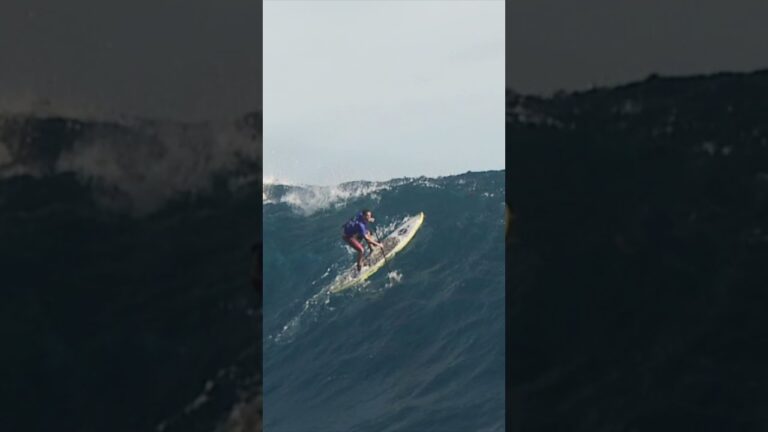 Surfer Narrowly Misses Huge Tahitian Wave #shorts