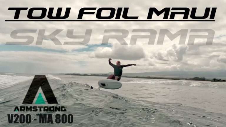 Tow surf foiling in North shore Maui