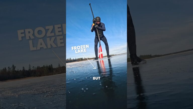 Paddling On A Frozen Lake