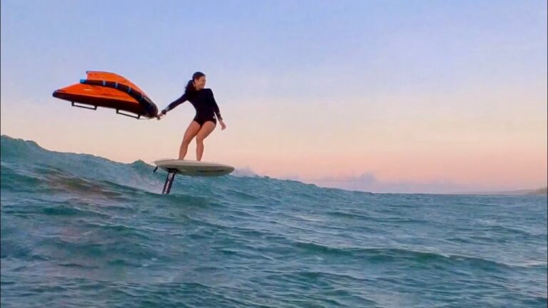 The swell arrived just in time for a sunset session with Mona