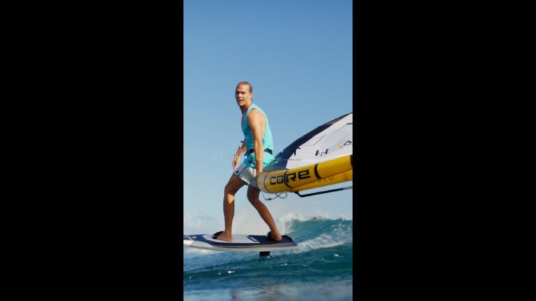 Epic Wingfoiling Session with @willow.surfs, @fabianmoser_, and @dylan_wichmann in Mauritius!