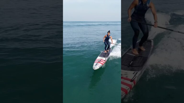 GETTING WAVES ON A RACE BOARD #sup #surfing #racing #waves