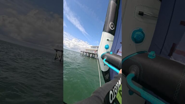 Shooting the pier! Would you do this? #courtintheact #wingfoil #pov #watersport #foiltheworld