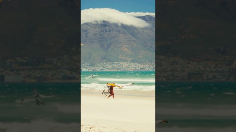 This Girl Wingfoils in Front of Table Mountain! #Capetown #waves #surfgirls