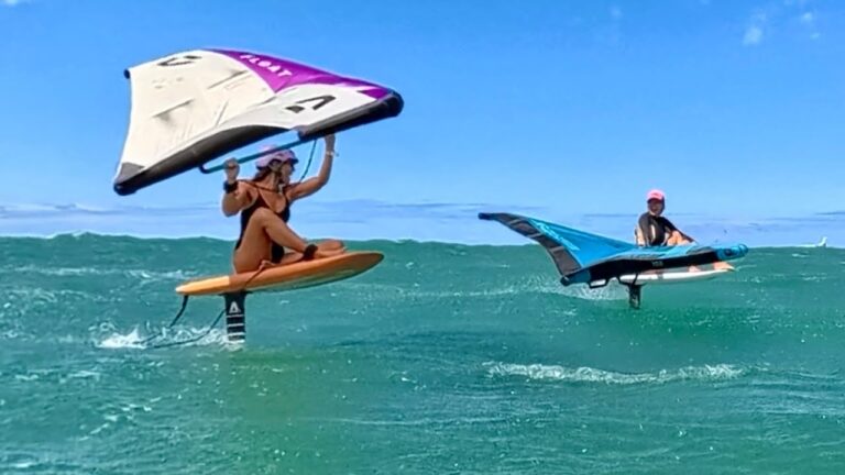 The girls are having all the foiling fun at Ka'a, Maui