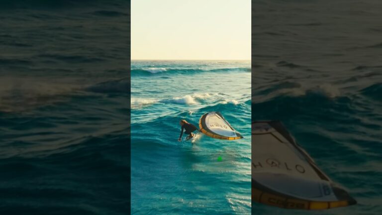 Unreal Sunset Wingfoil Ride! #wingfoil #waves #sunset