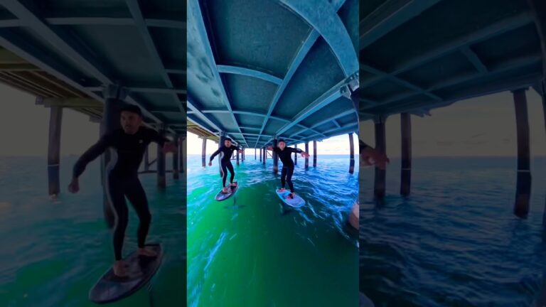 Threading the pier on pump foil #courtintheact #foilhub #pumpfoil #isleofwight #watersports