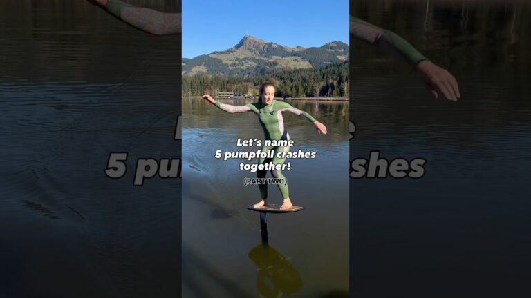 Top 5 Pumpfoil Crashes (pt.2) #crash #fail #pumpfoiling #surfgirl #watersport #sportfail