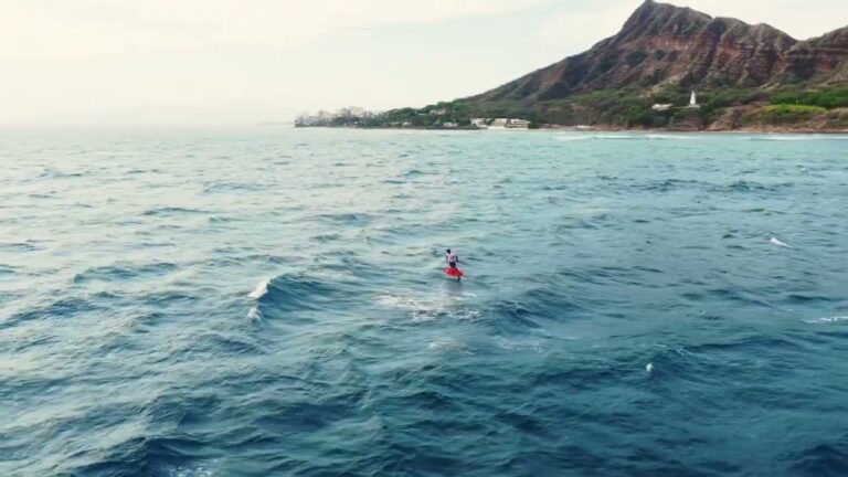A birds eye view of a surfy Kaikos run. Prone Foil Downwind