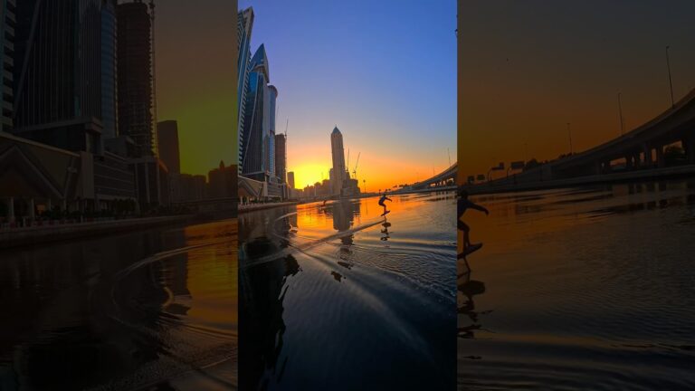 Down town #Dubai #sunrise vibe on the @Fliteboard #courtintheact #citylife #dubailife #efoil
