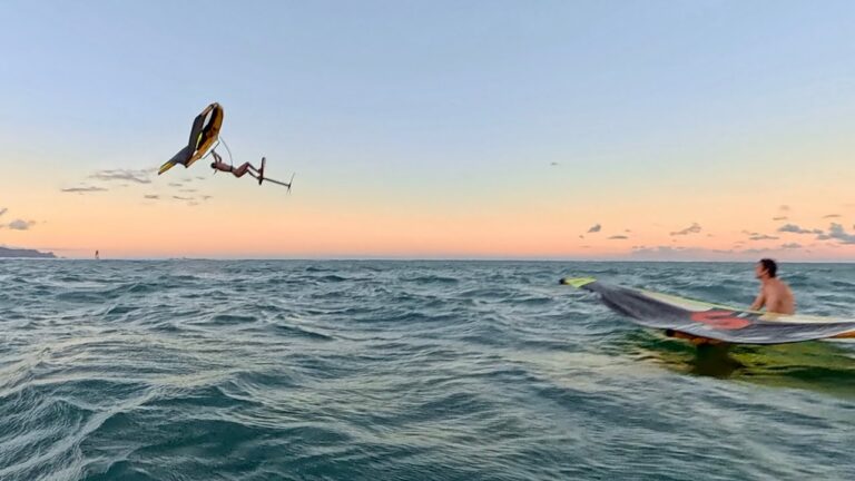 A dreamy sunset foiling session in Maui