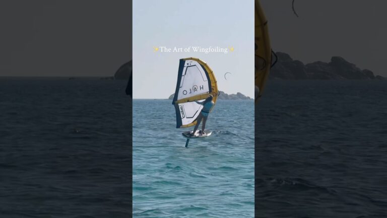 This is called WINGFOILING! #sportsgirl #watersport #wingfoiling #surfgirl #satisfying #wingfoil