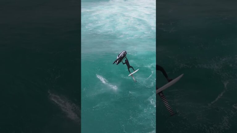 Zany G. enjoying some of the last winter swells #wingfoiling #wingfoiling #wingfoilworldtour #gwa