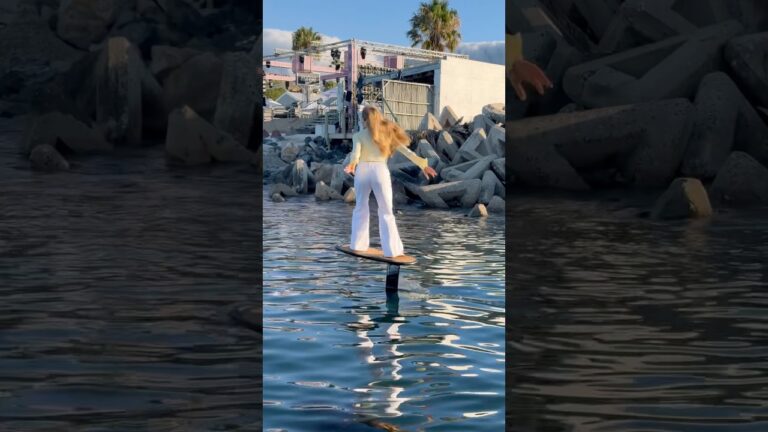 OMG, this girl is FLYING over water! #sportsgirl #watersports #surf #surfgirl #satisfying #athlete