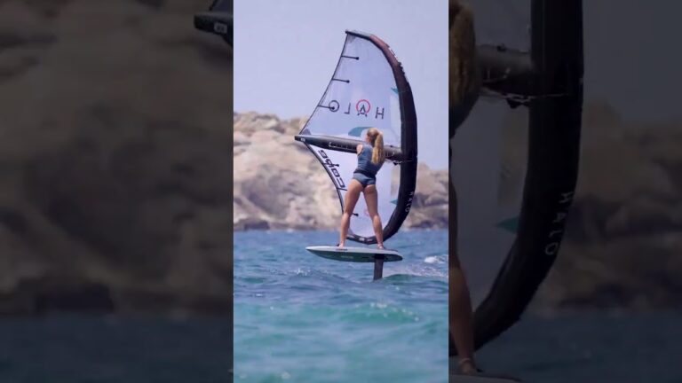 Discover the Thrill of Halo Wingfoiling with Alina Kornelli in Greece! #ridecore #wingfoil
