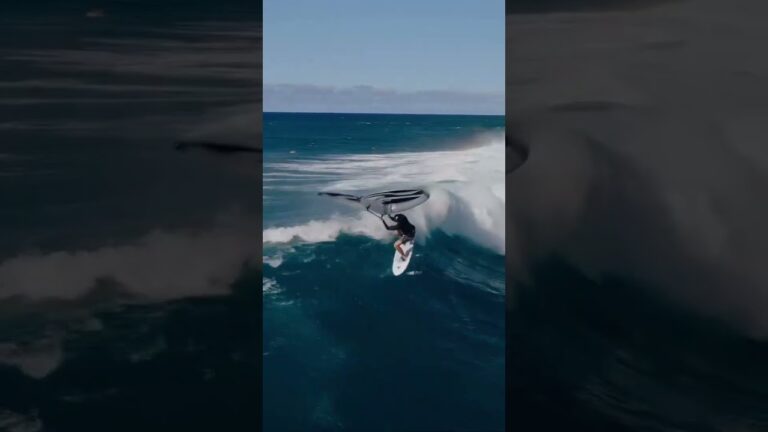 Cash playing around in late-season swells at home! #gwa #wingfoiling #wingfoilworldtour #maui