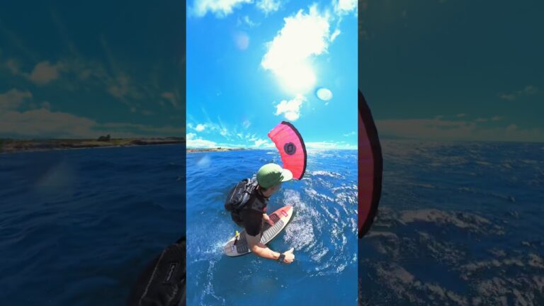 Parachute surfing in Hawaii