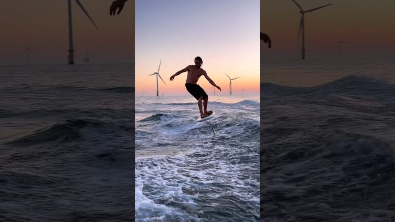 Tow foiling at a Wind farm #foil #summer #wake #boatlife #surfing #wakesurf #uk #liverpool